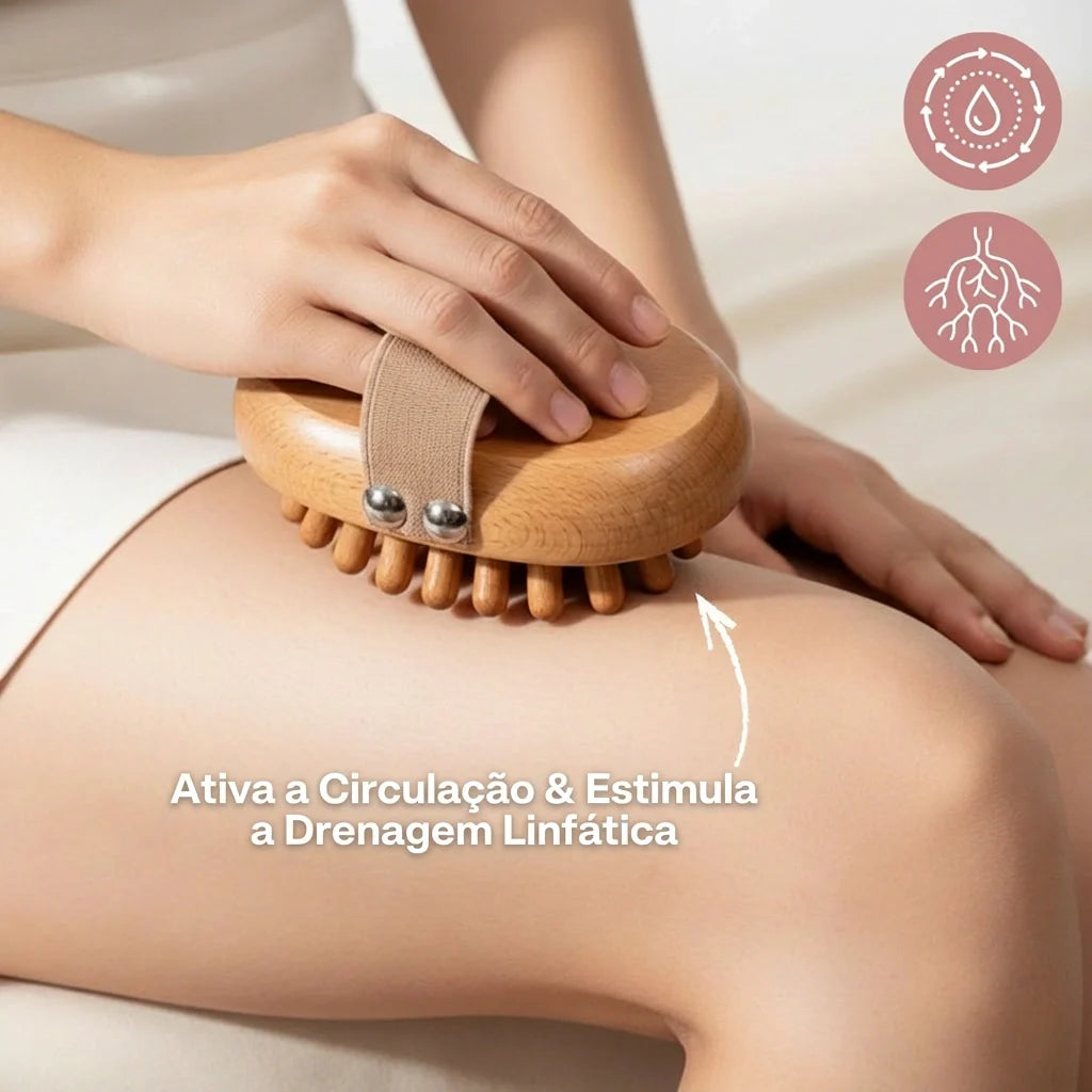 Wooden Anti-Cellulite Body Roller – Boost Circulation & Smooth Skin